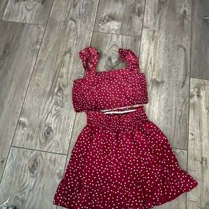 SHEIN Red and White Polka Dot Outfit